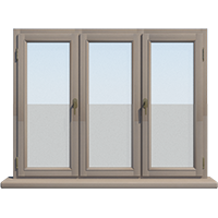 Трехстворчатое деревянное окно из лиственницы Модель 093 Береза